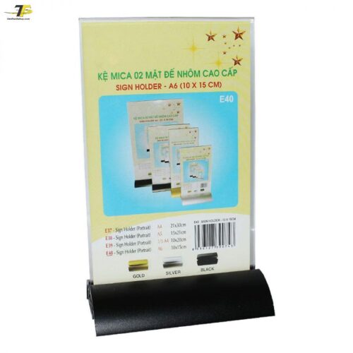 Kệ 2 mặt MICA Enter đế nhôm cao cấp A4 E37 / E38 / E39 / E40 Kệ 2 mặt MICA Enter đế nhôm cao cấp A4 E37 / E38 / E39 / E40