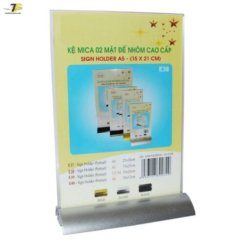 Kệ 2 mặt MICA Enter đế nhôm cao cấp A4 E37 / E38 / E39 / E40 Kệ 2 mặt MICA Enter đế nhôm cao cấp A4 E37 / E38 / E39 / E40